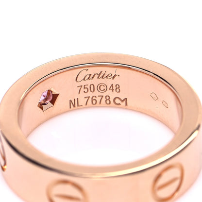 Cartier 18K Pink Gold Pink Sapphire 5.5mm LOVE Ring 48 4.5 8 of 8