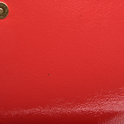 Saint Laurent Textured Patent Monogram Large Belle De Jour Clutch Red 8 of 8
