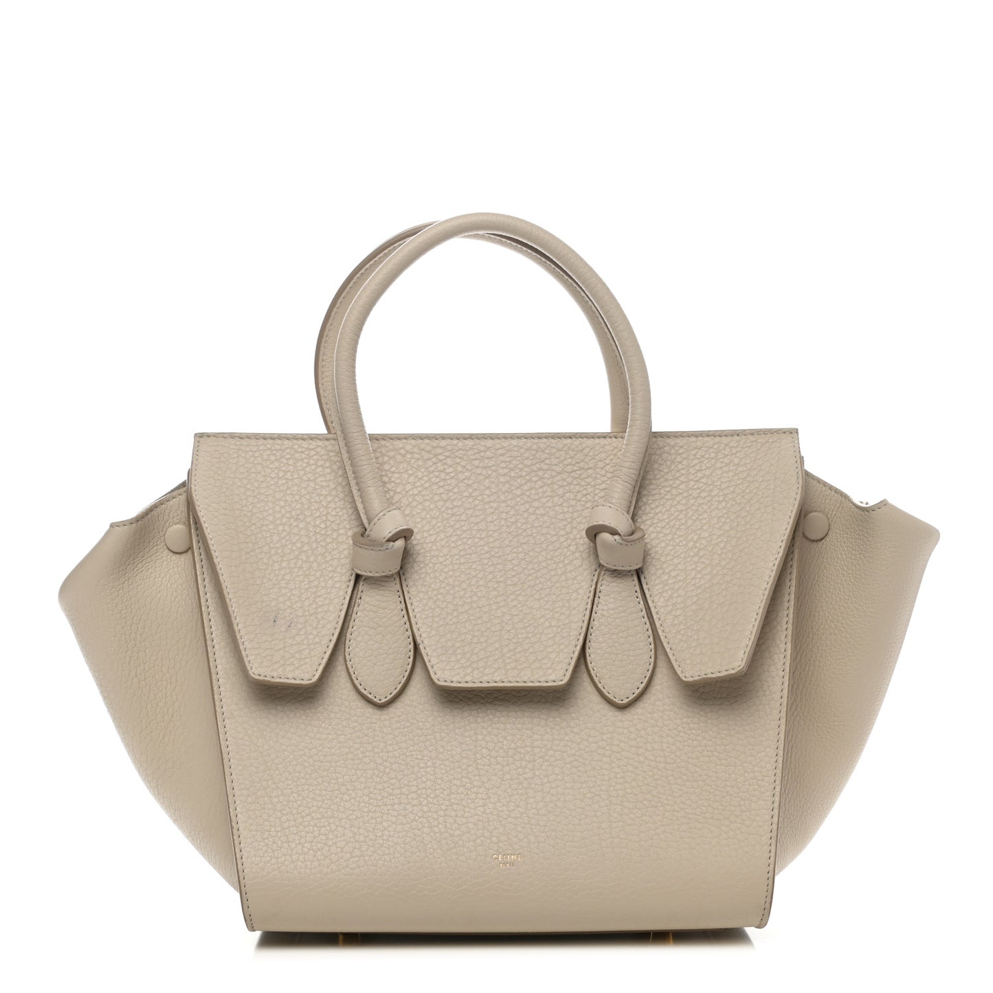 Crisped Calfskin Mini Tie Knot Tote Chalk