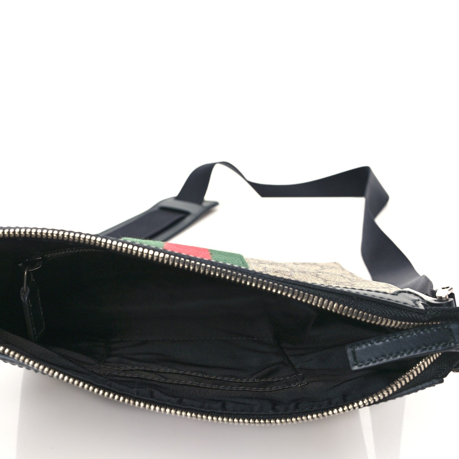 Gucci GG Supreme Monogram Web Messenger Bag Black 4 of 9