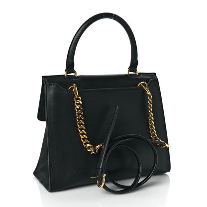 Salvatore Ferragamo Calfskin Trifolio Top Handle Bag Black 3 of 11
