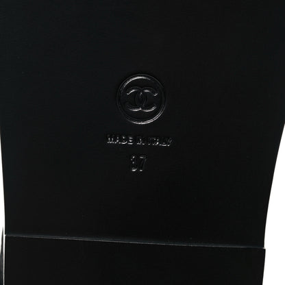 Chanel Grained Calfskin Velcro Dad Sandals 37 Black 7 of 10