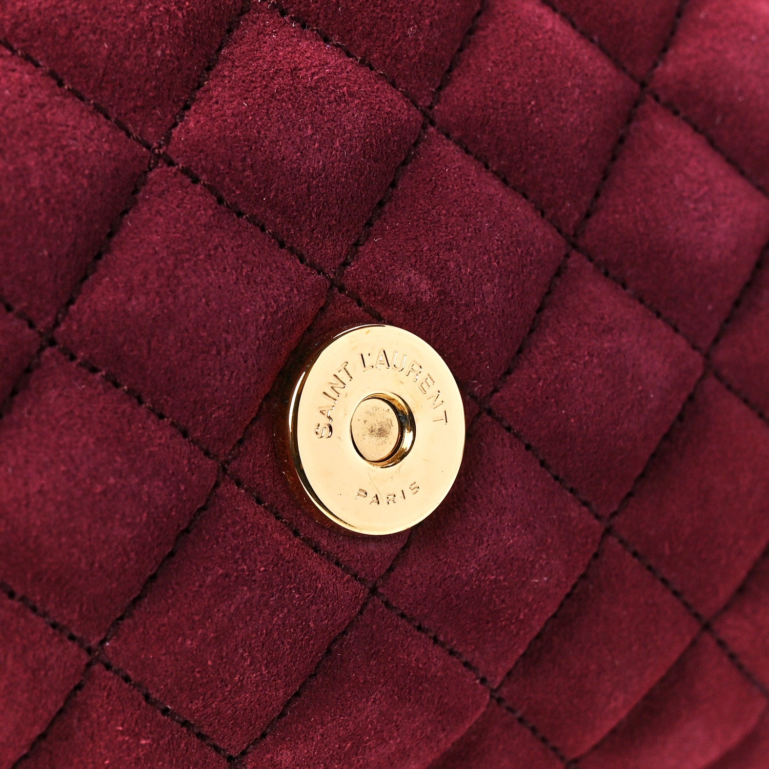 Saint Laurent Suede Mixed Matelasse Tri-Quilt Large Monogram Envelope Satchel Red 9 of 13