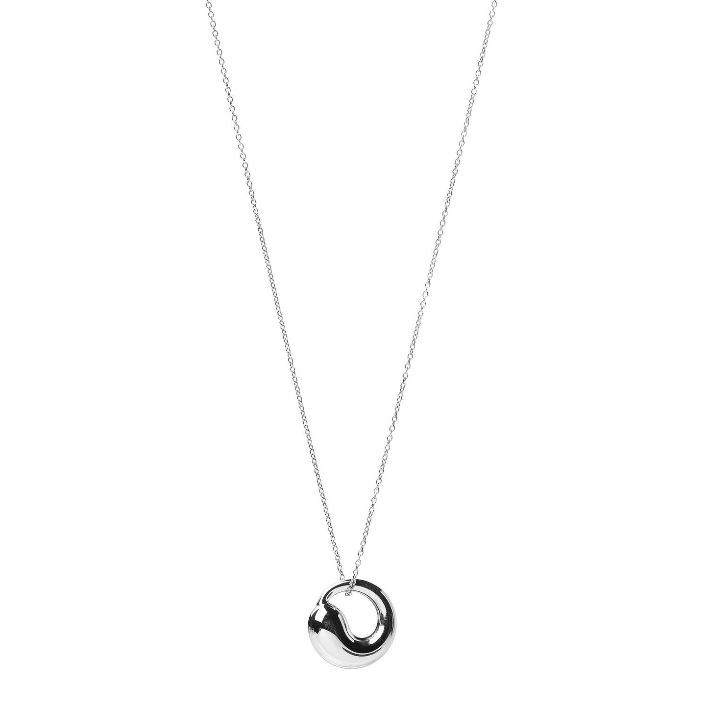 Sterling Silver 17mm Elsa Peretti Eternal Circle Pendant Necklace