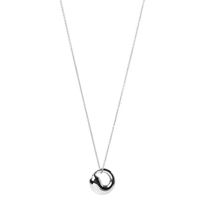 Tiffany Sterling Silver 17mm Elsa Peretti Eternal Circle Pendant Necklace 1 of 4