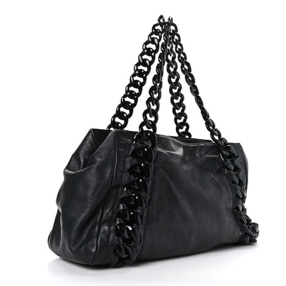 Chanel Calfskin Modern Chain Rhodoid East West Tote Black 3 of 9