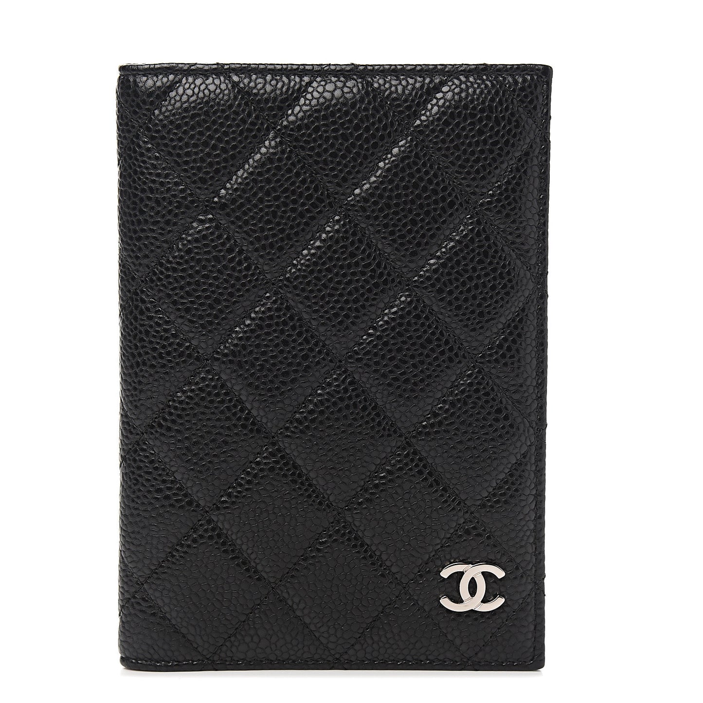 Caviar Quilted Passport Holder Black
