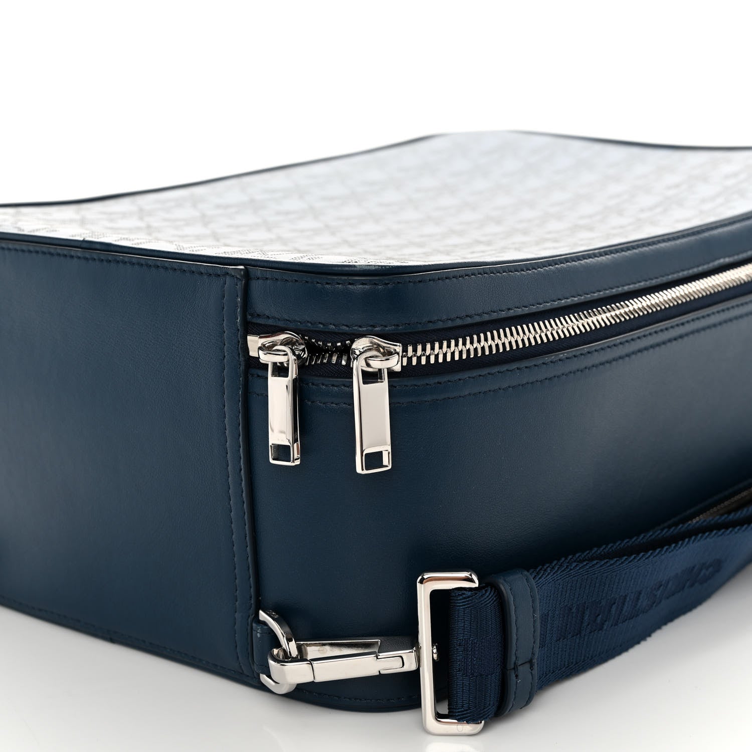 Christian Dior Calfskin Perforated Oblique Galaxy Marsupio World Tour Pelle Sling Navy Blue 10 of 12