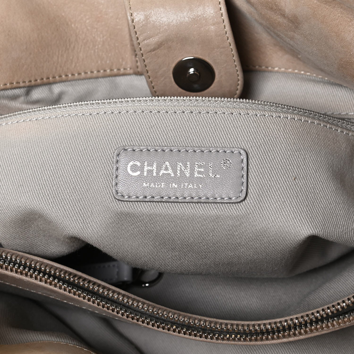 Chanel Iridescent Calfskin Quilted Small Sea Hit Tote Beige 6 of 10