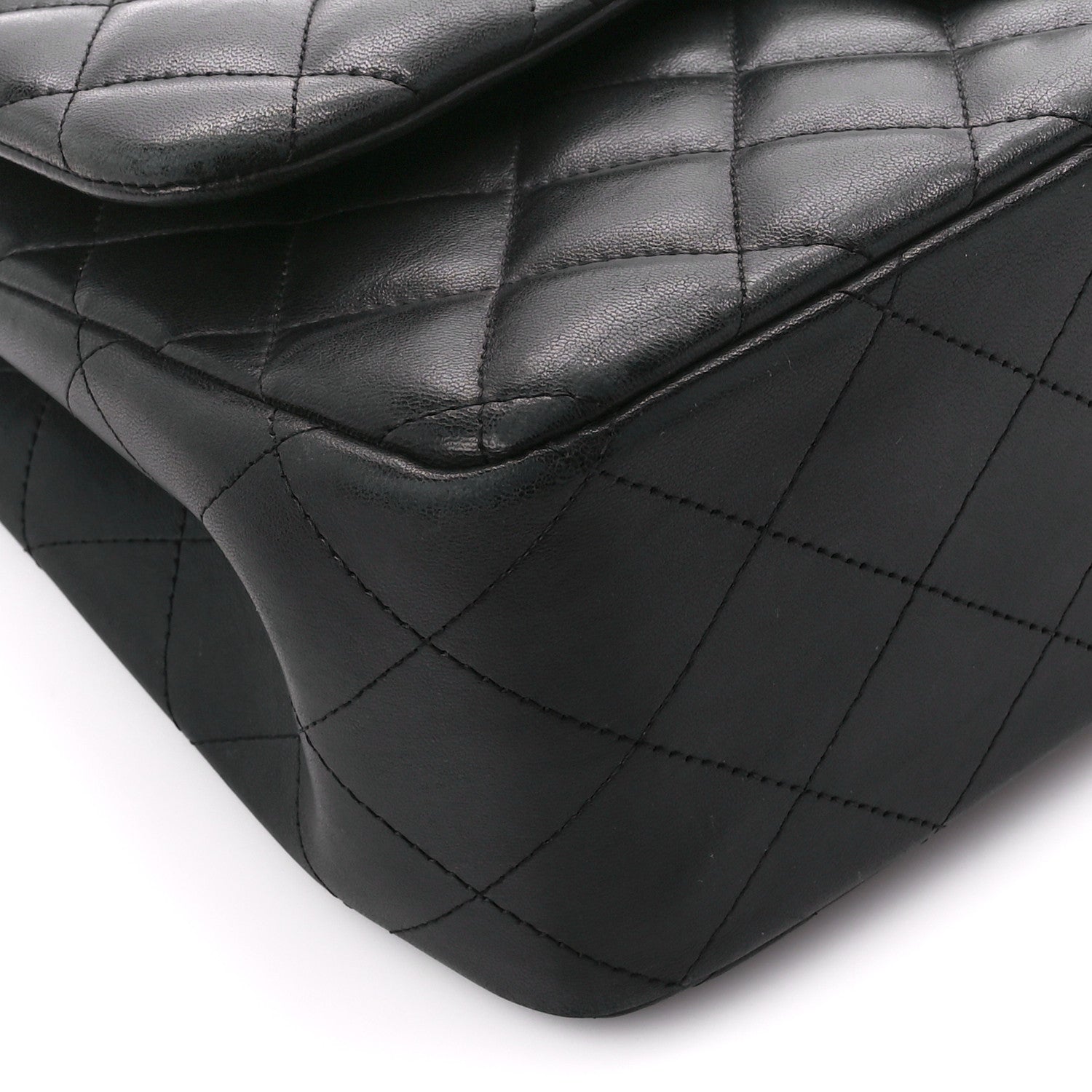 Chanel Lambskin Quilted Jumbo Double Flap Black 10 of 12