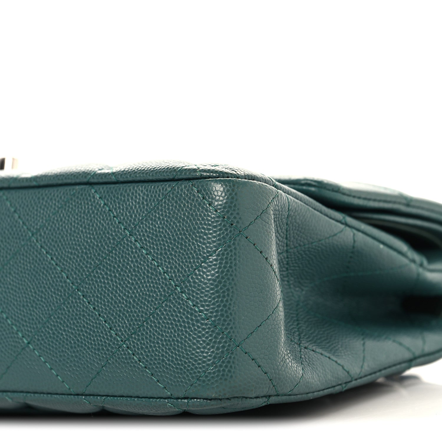 Chanel Caviar Quilted Medium Double Flap Green 10 of 10