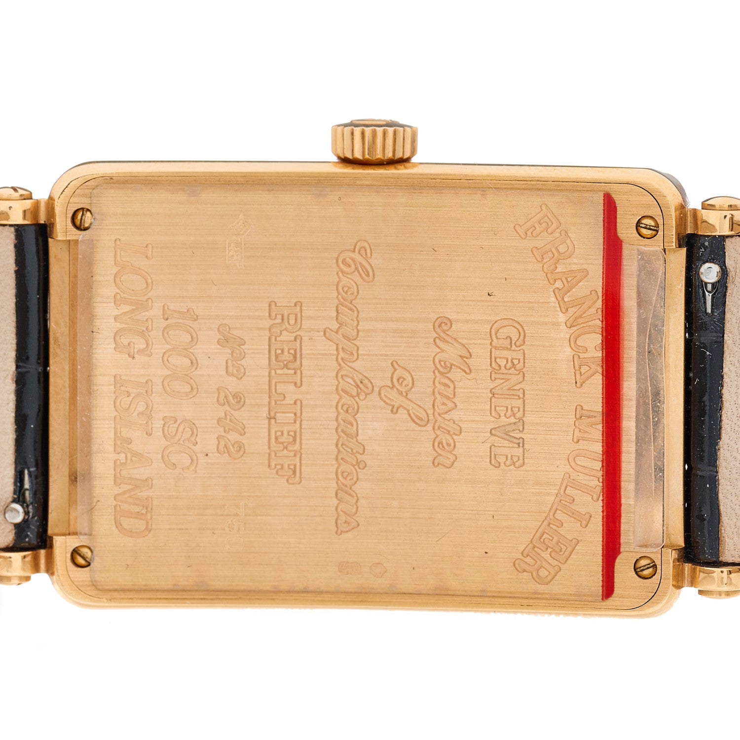 Franck Muller 18K Rose Gold Alligator 30mm Long Island Automatic Watch Black 1000SC 4 of 4