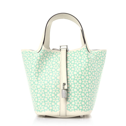 Hermes Swift Lucky Daisy Picotin Lock 18 PM Nata Vert 1 of 9