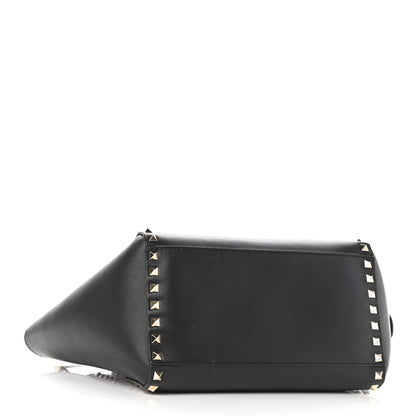 Valentino Garavani Vitello Small Rockstud Double Handle Tote Black 4 of 11