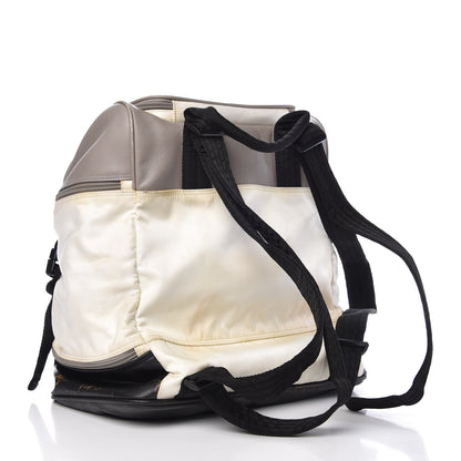 Chanel Nylon Calfskin CC Backpack White Gray 3 of 30