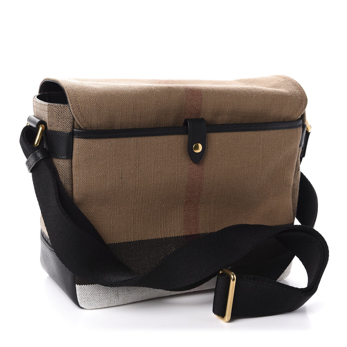 Canvas Mega Check Large Baildon Messenger Bag Black