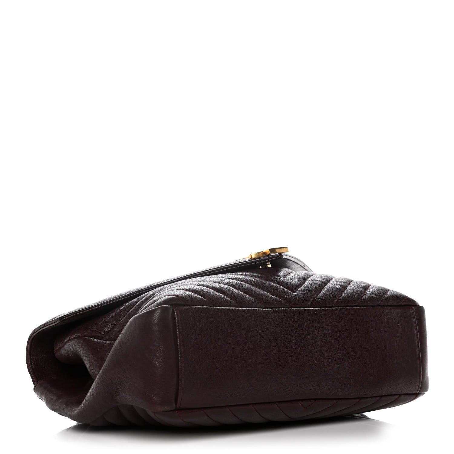 Saint Laurent Sheepskin Matelasse Chevron Monogram Large College Satchel Bordeaux 4 of 24