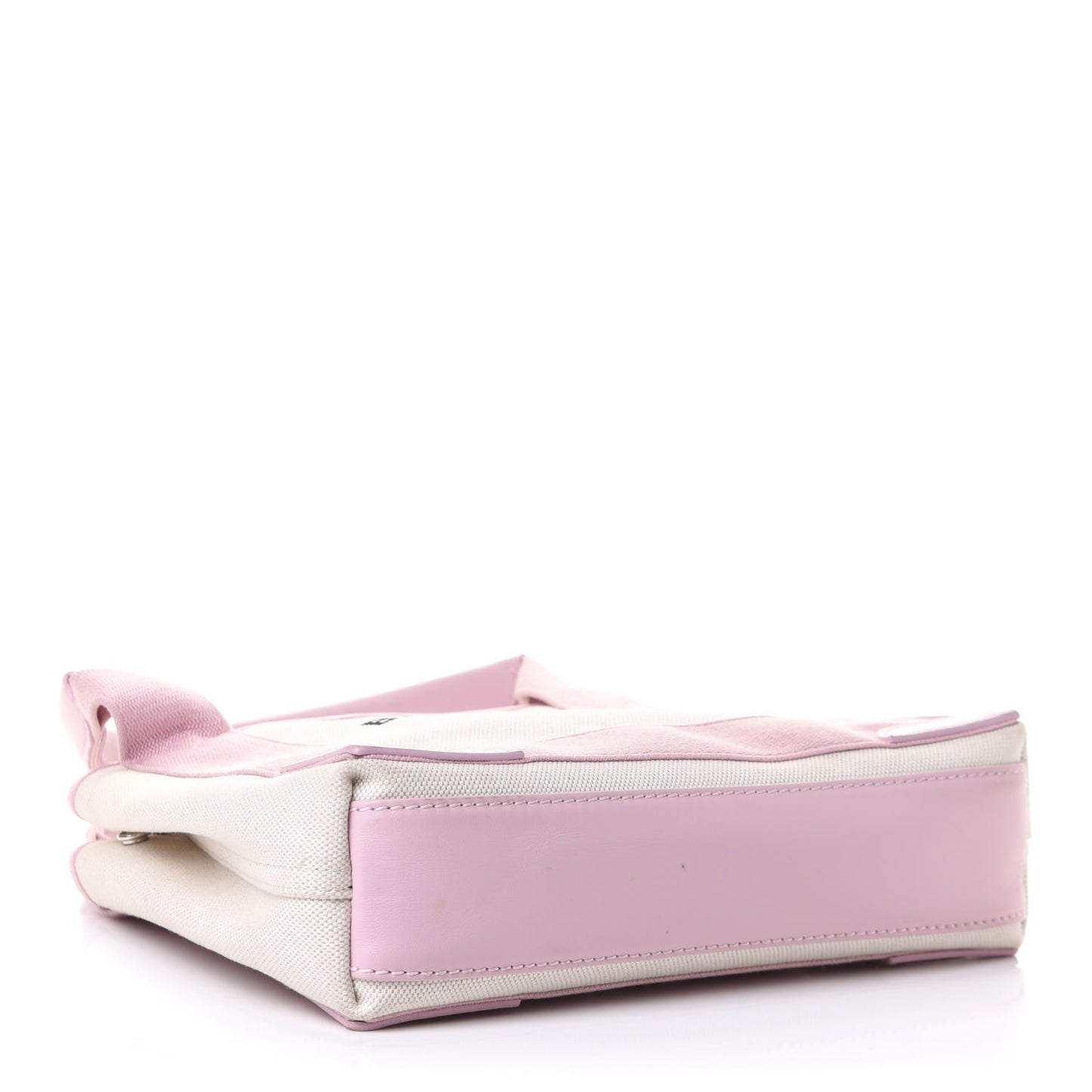 Cotton Canvas Satin Calfskin Navy Cabas XS Natural Pink