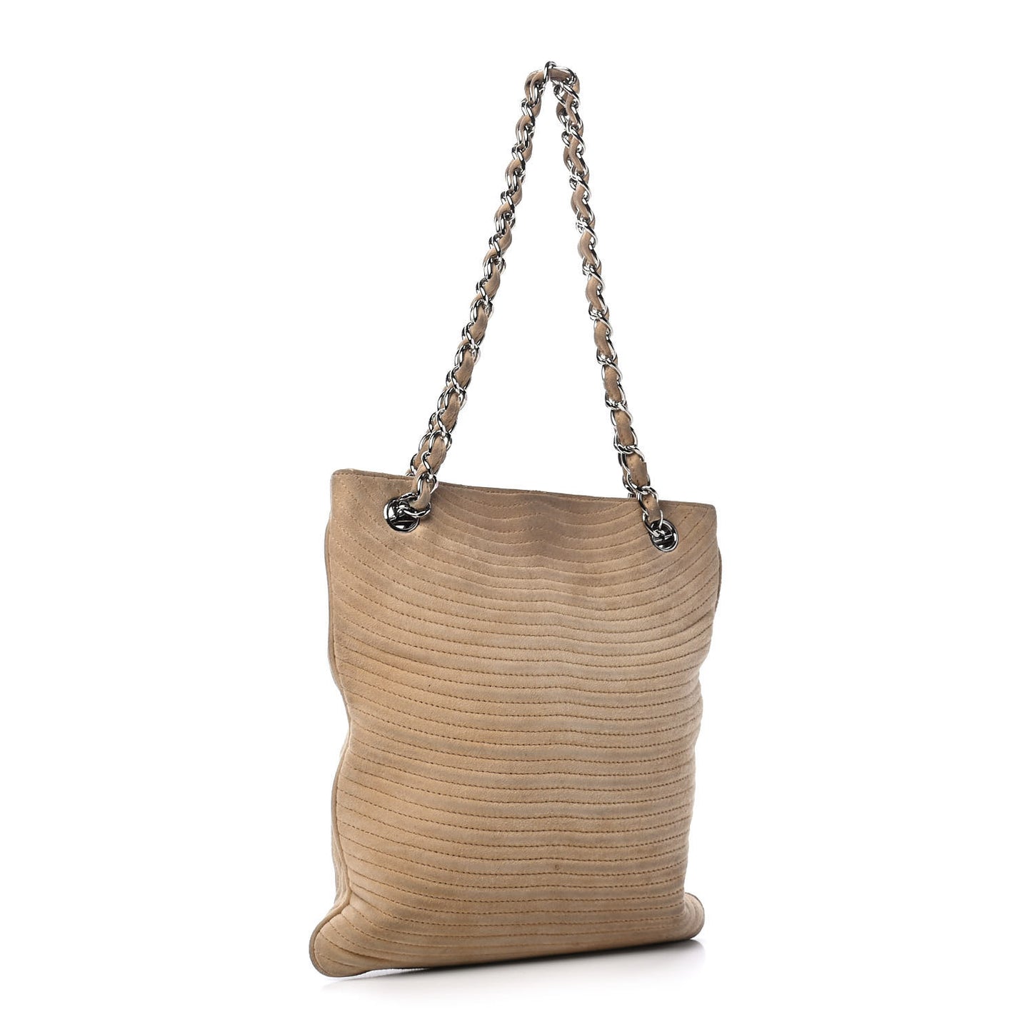 Suede CC Shopping Tote Beige