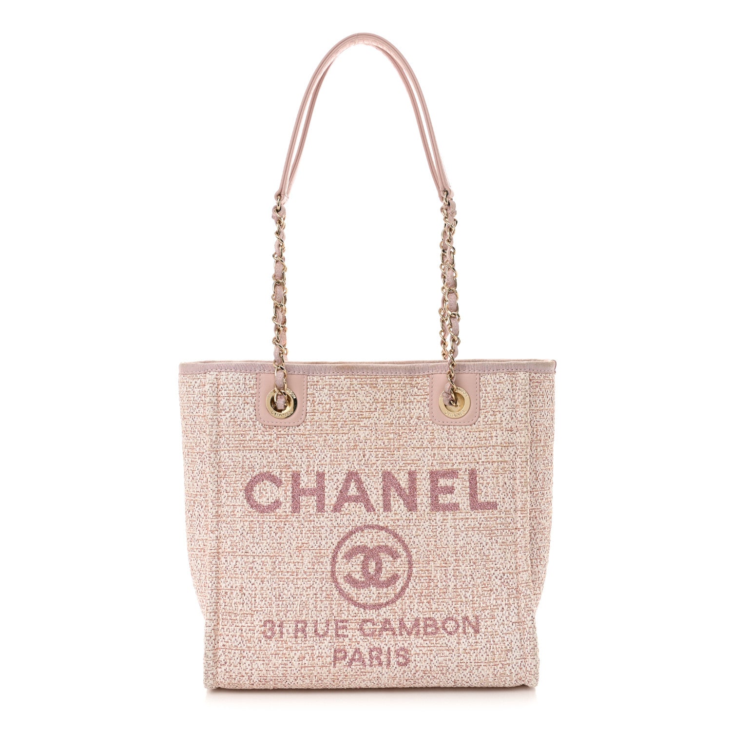 Chanel Mixed Fibers Calfskin Mini Deauville Tote Rose Pink 1 of 11