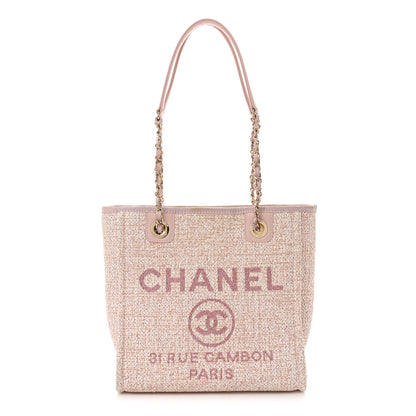 Chanel Mixed Fibers Calfskin Mini Deauville Tote Rose Pink 1 of 11