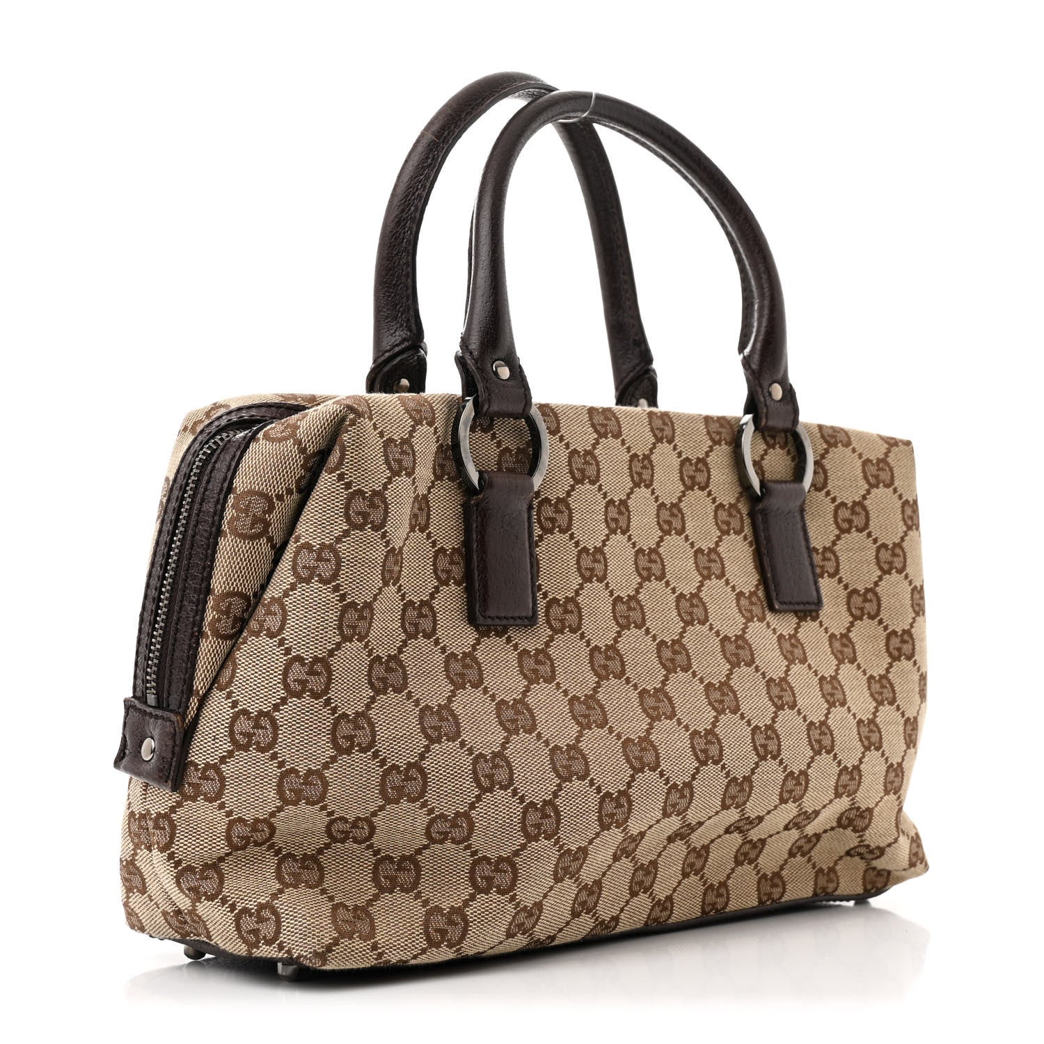 Gucci Monogram Small Boston Dark Brown 3 of 13
