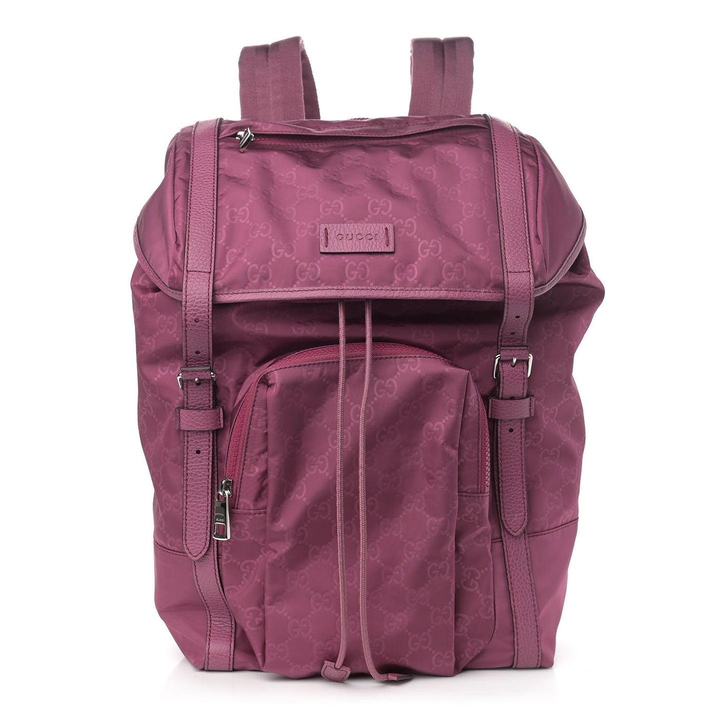 Nylon Monogram Dollar Calfskin Medium Light Double Buckle Backpack Peonia Flower