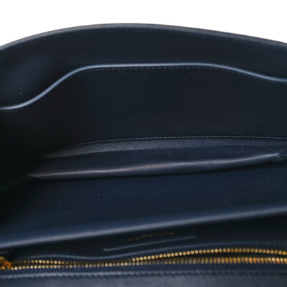 Saint Laurent Lambskin Quilted Le Maillon Satchel Marine 5 of 13