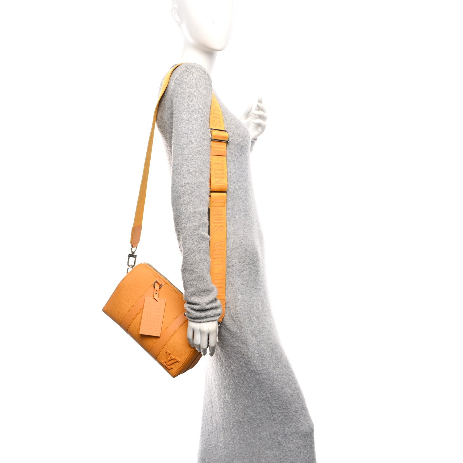 Louis Vuitton Grained Calfskin Aerogram City Keepall Safran Yellow 2 of 9