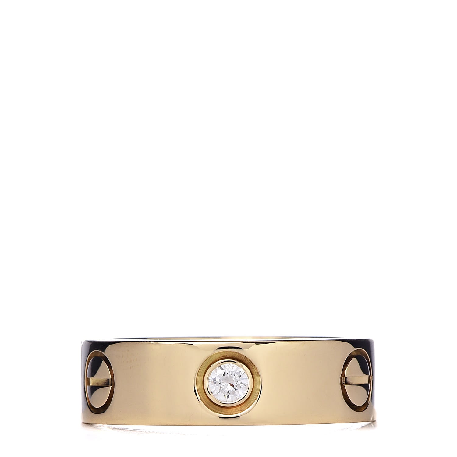 Cartier 18K Yellow Gold 3 Diamond 5.5mm LOVE Ring 50 5.25 1 of 6