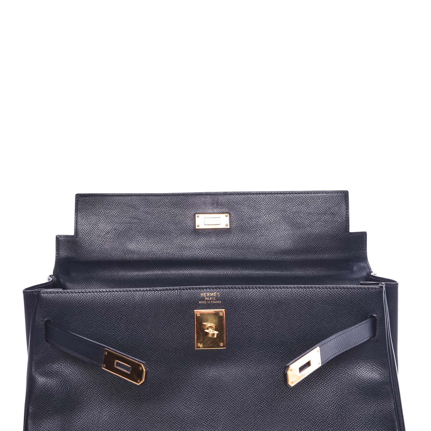 Hermes Courchevel Kelly Retourne 35 Bleu Marine 9 of 44