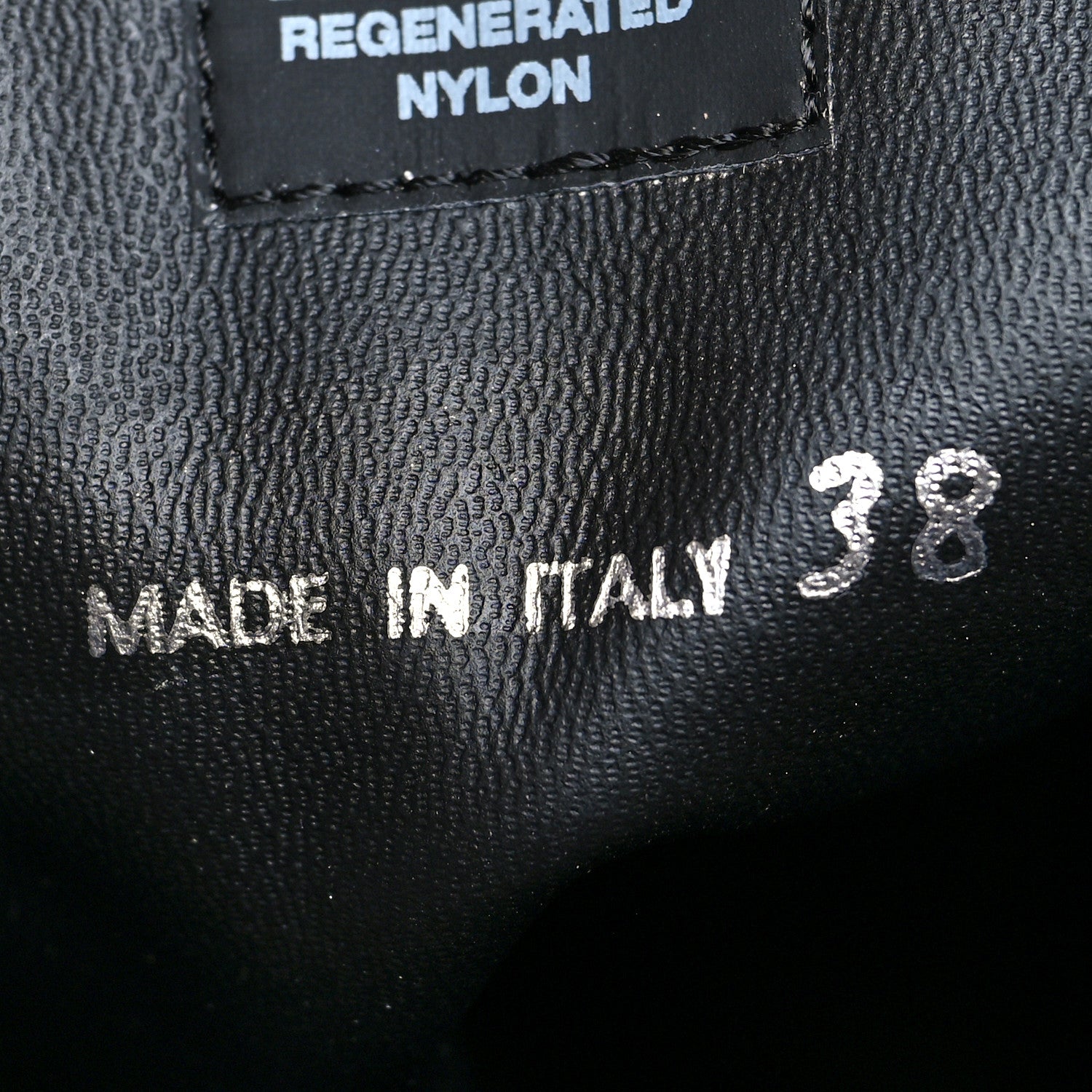 Prada Spazzolato Rois Re-Nylon Metal Triangle Logo Monolith Pouch Pocket 55mm Tall Boots 38 Black 7 of 10