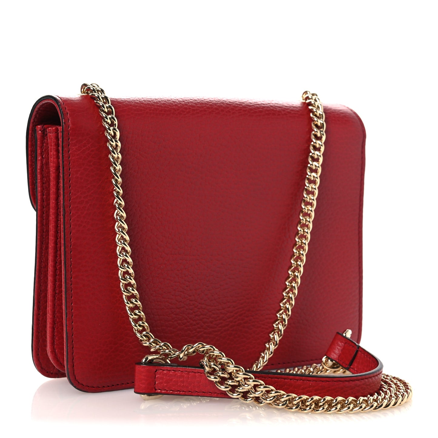Dollar Calfskin Small Interlocking G Shoulder Bag Red