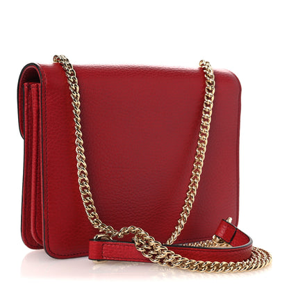 Gucci Dollar Calfskin Small Interlocking G Shoulder Bag Red 3 of 13