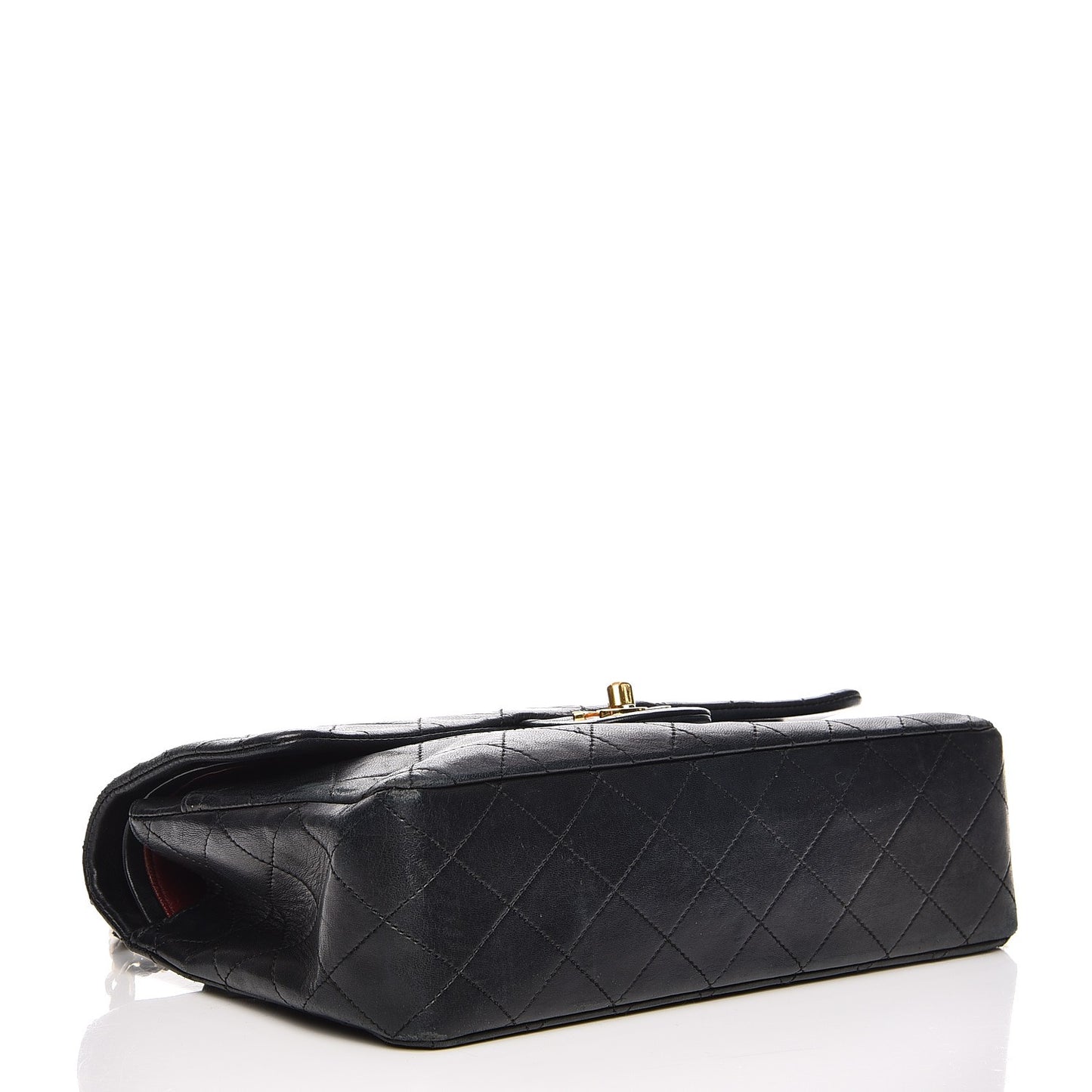 Lambskin Quilted Medium Double Flap Black