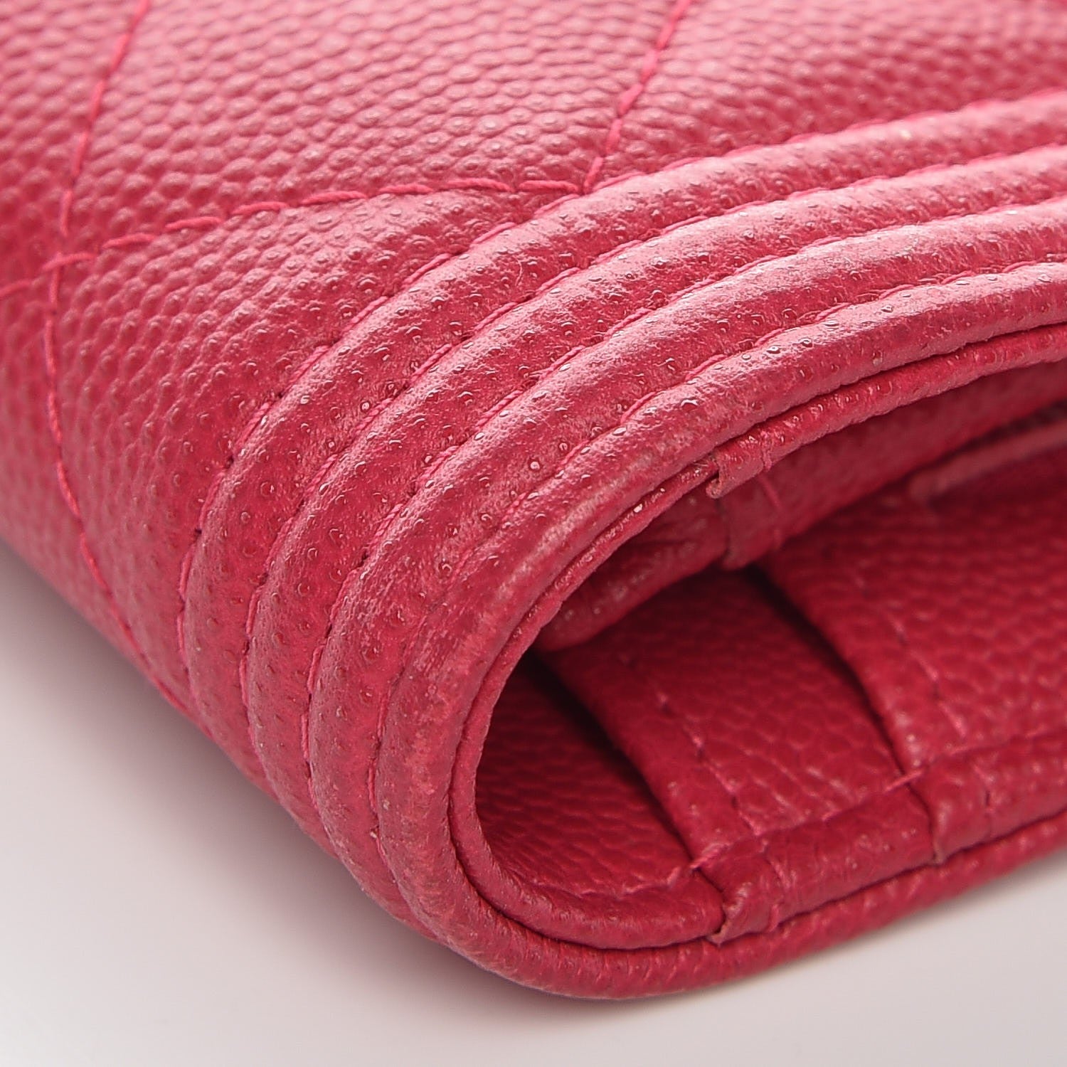 Chanel Caviar Quilted Boy Yen Wallet Fuchsia 13 of 14