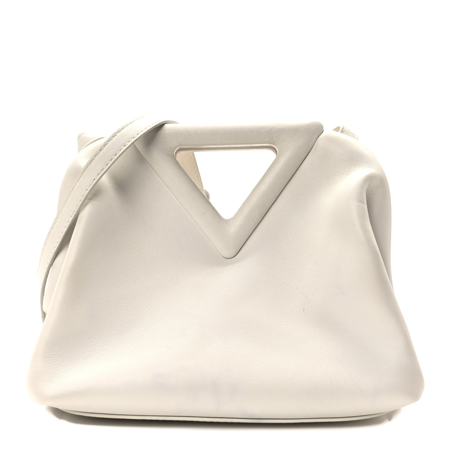 Bottega Veneta Calfskin Small The Point Triangle Bag Chalk 1 of 10