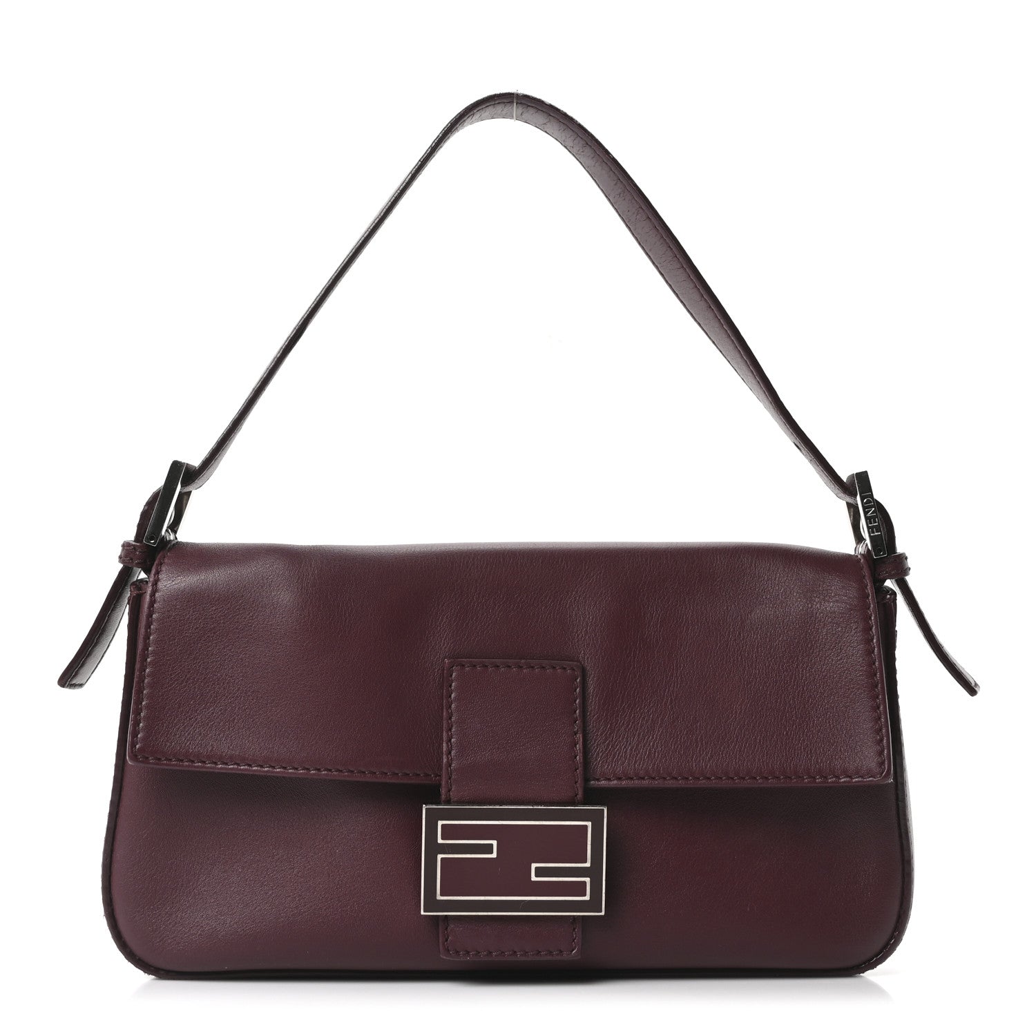 Fendi Vitello Flamingo Enamel Baguette Ciliegia 1 of 10