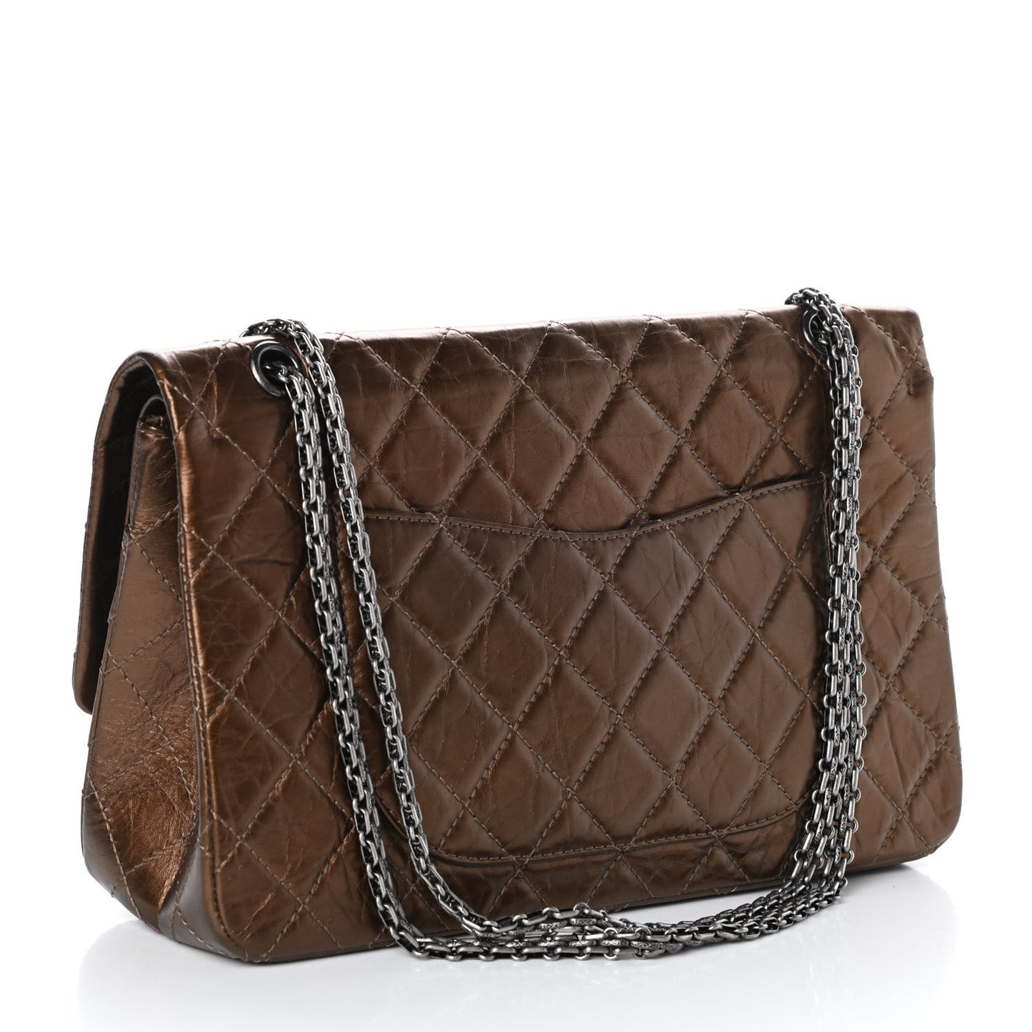 Metallic Aged Calfskin Quilted 2.55 Reissue 227 Flap Bronze