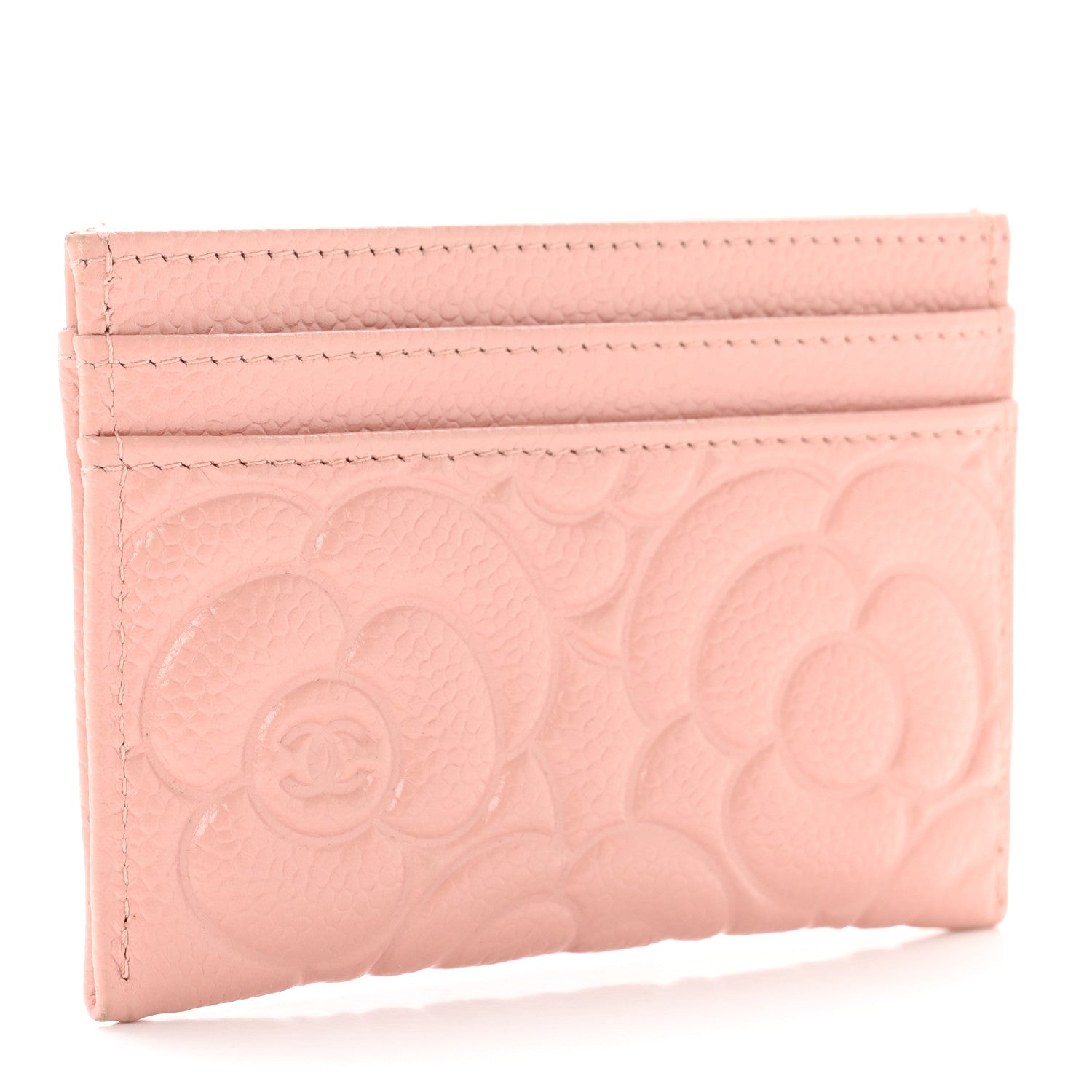 Chanel Caviar Camellia Embossed Card Holder Light Pink 3 of 8