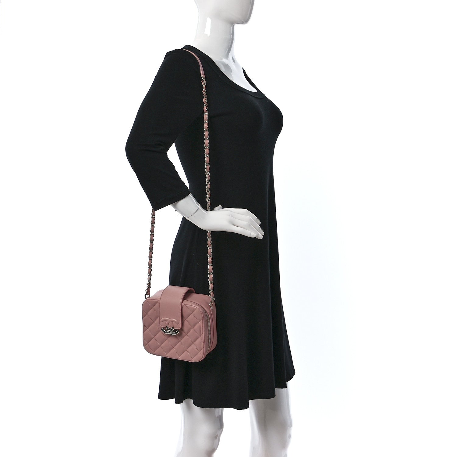 Chanel Lambskin Quilted Mini CC Box Camera Bag Pink 2 of 10