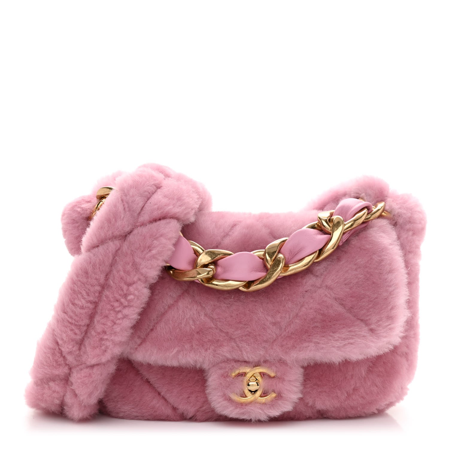 Chanel Shearling Lambskin Quilted Flap Pink 1 of 11
