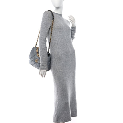 Chanel Lambskin Quilted Large Chanel 19 Flap Grey 2 of 11