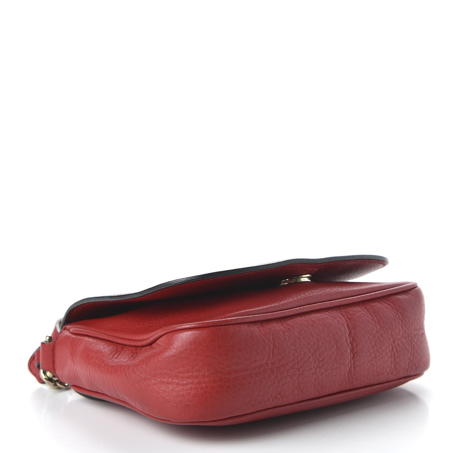 Gucci Pebbled Calfskin Small Soho Flap Crossbody Red 4 of 10