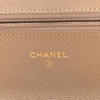 Chanel Caviar Quilted Wallet On Chain WOC Beige 6 of 12