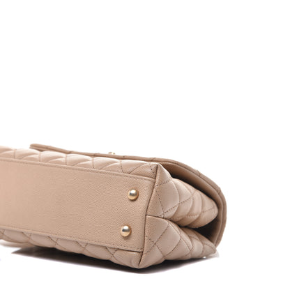 Chanel Caviar Quilted Mini Coco Handle Flap Beige 9 of 10