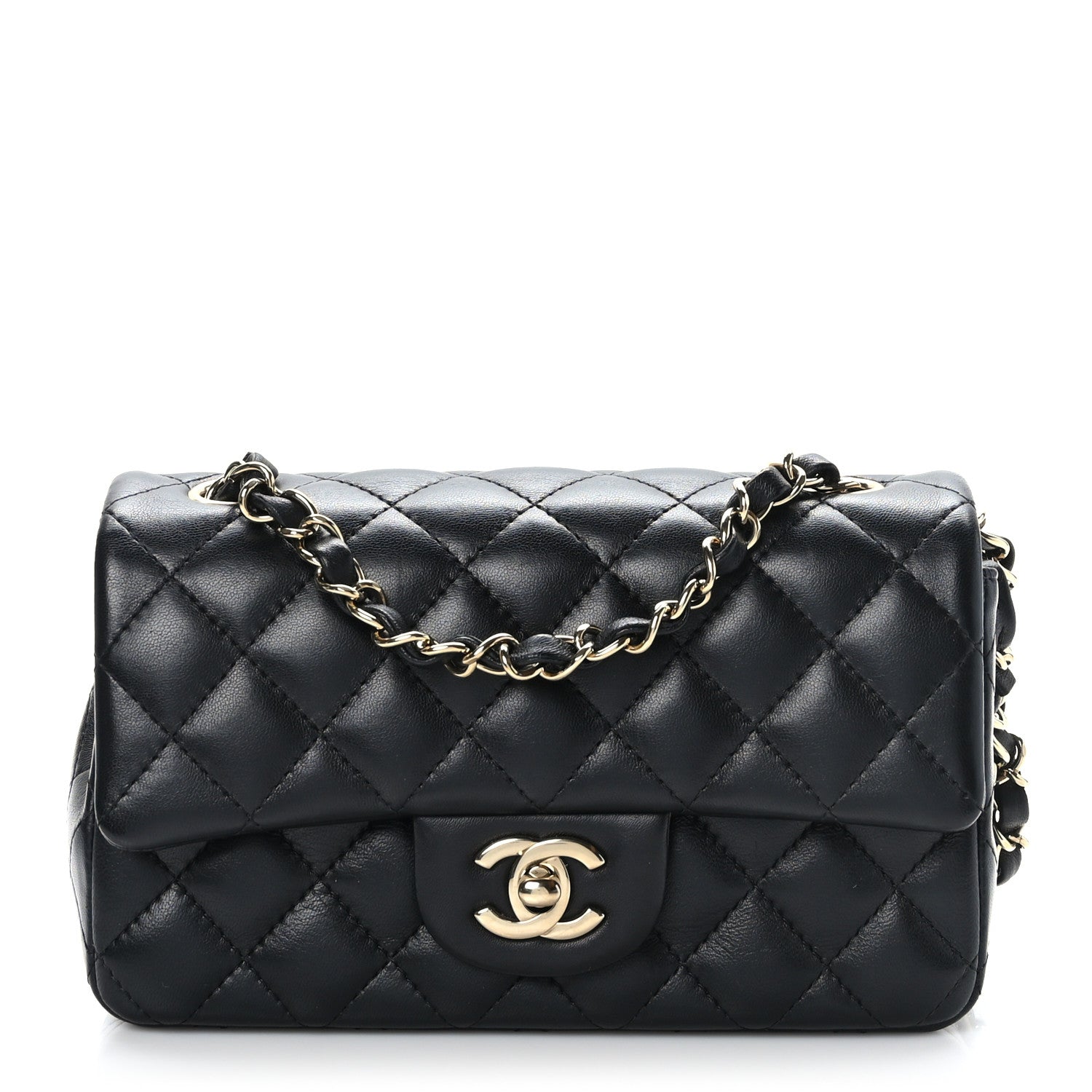 Chanel Lambskin Quilted Mini Rectangular Flap Black 1 of 10