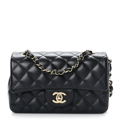 Chanel Lambskin Quilted Mini Rectangular Flap Black 1 of 10