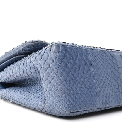 Chanel Snakeskin Jumbo Double Flap Light Blue 16 of 21
