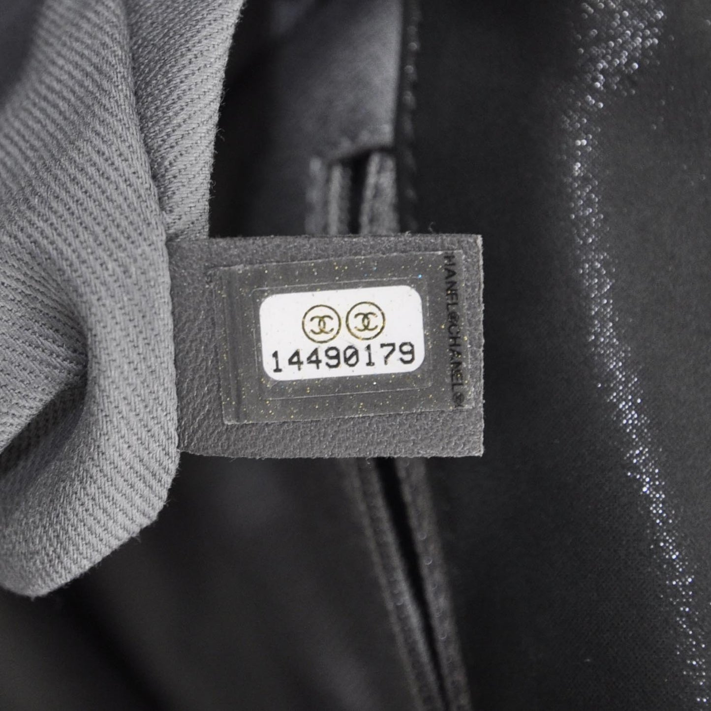 Iridescent Calfskin Glint Flap Black